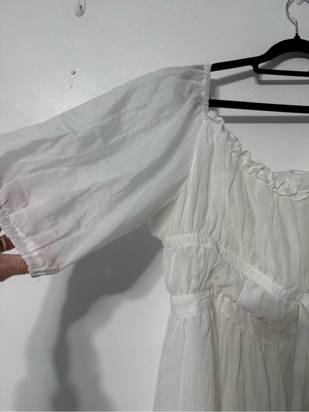 Osmanthus 01 Maxi Linen Romantic Off-Shoulder White Dress New with Tags - Picture 8 of 15